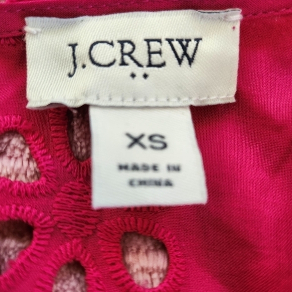 J. Crew factory womens pink eyelet tiered popover size XS - Picture 3 of 5